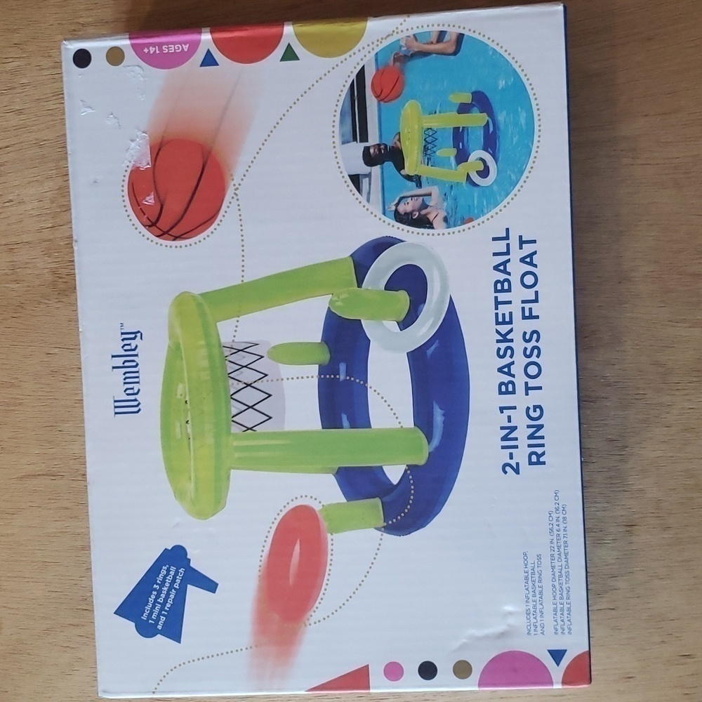 Wembley 2 In 1 Basketball Ring Toss Float Nwt